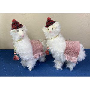 Handcrafted Alpaca Llama Wool Christmas Ornaments Set of 2 Very Soft!